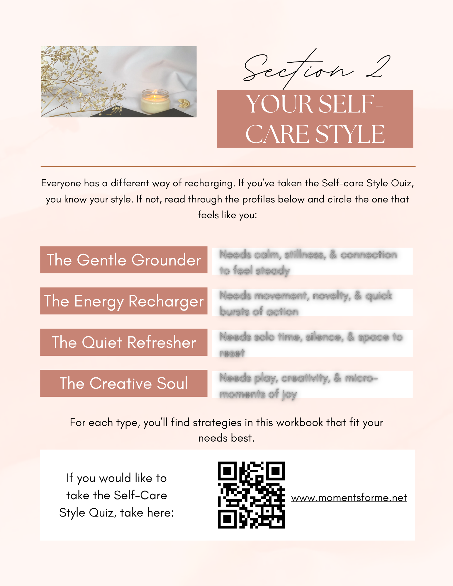 Recharge in Minutes: Self-Care That Fits Your Life PRINTED Workbook