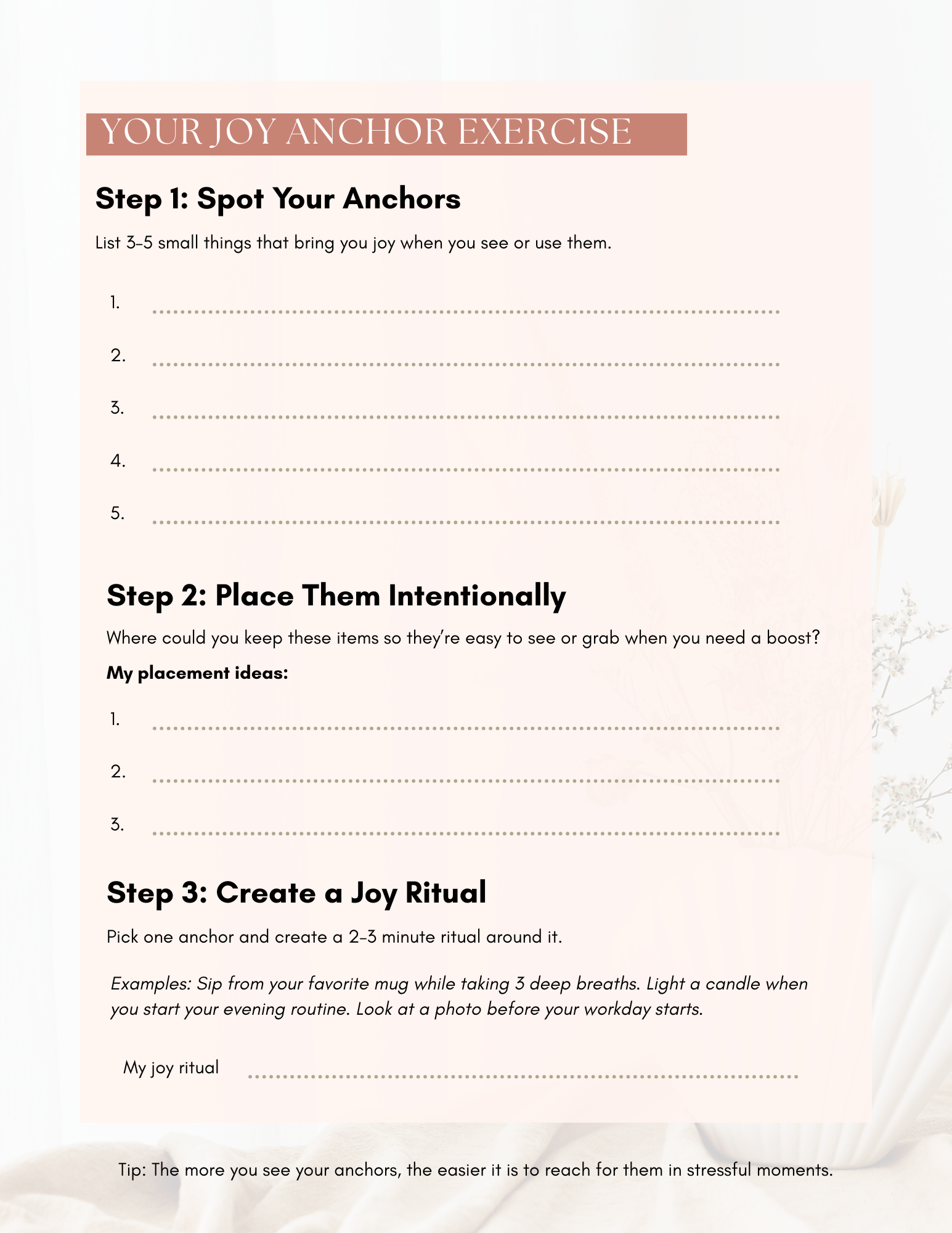 Recharge in Minutes: Self-Care That Fits Your Life PRINTED Workbook